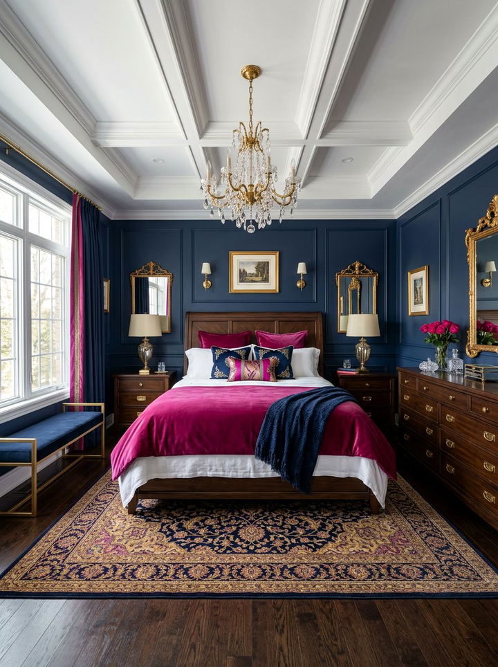 Magenta And Navy Blue Palette - 30 magenta bedroom ideas