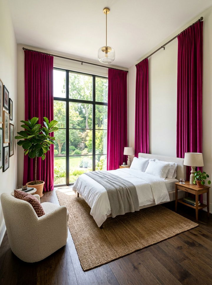 Magenta Curtains And Drapes - 30 magenta bedroom ideas