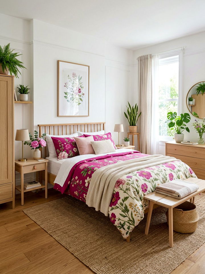 Magenta Floral Bedding - 30 magenta bedroom ideas