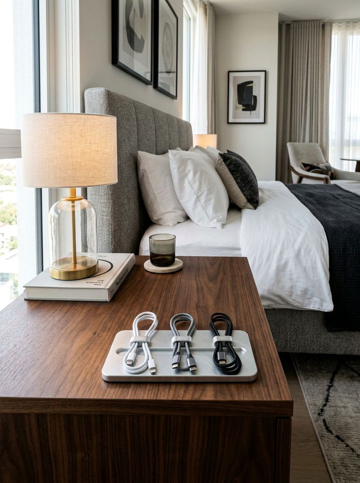 Magnetic Cable Holder Base - 30 bedroom cable organizers