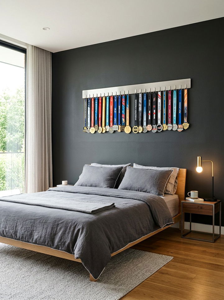 Magnetic Medal Strip - 30 bedroom award display ideas