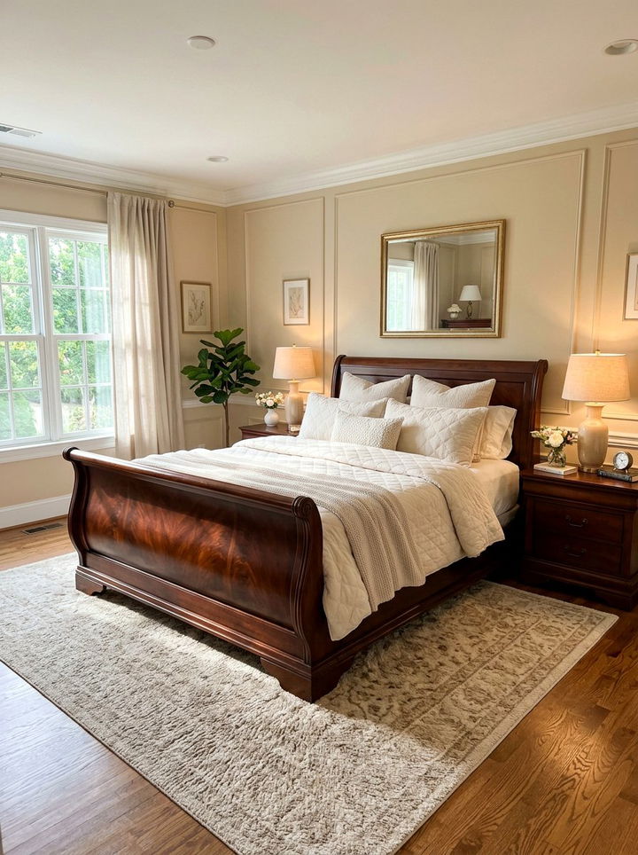 Mahogany Sleigh Bed - 30 bedroom mahogany furniture ideas