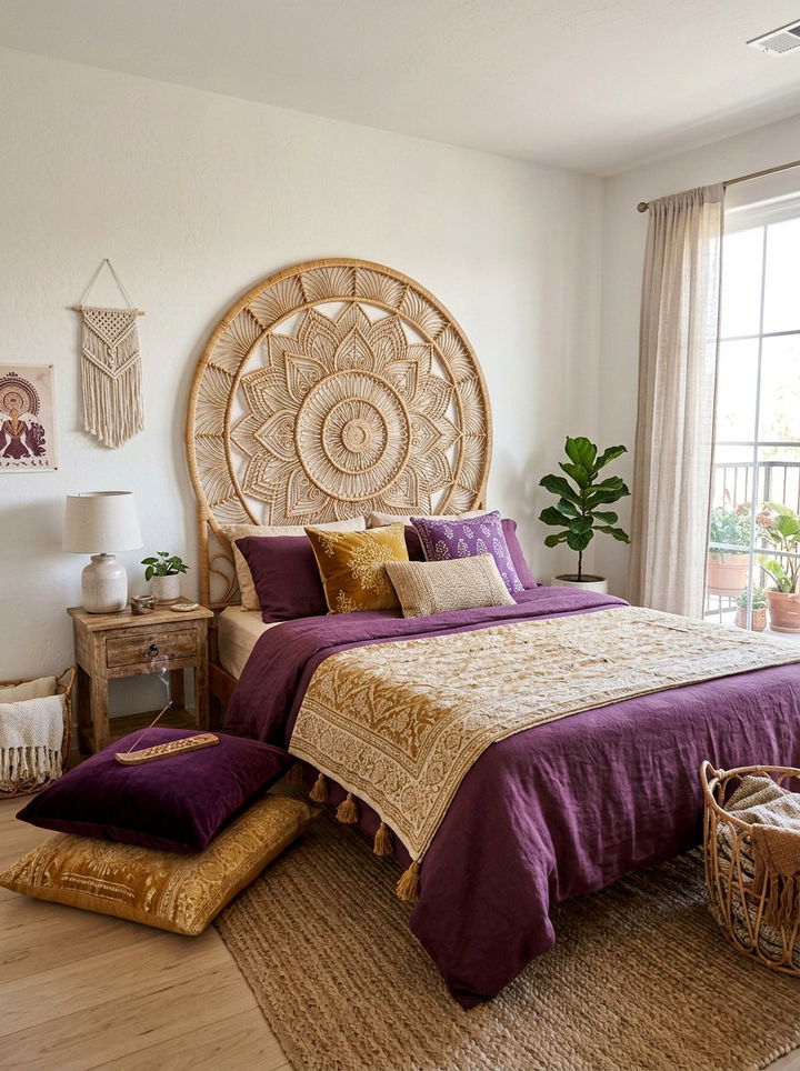 Mandala Rattan Headboard - 30 bedroom rattan headboards