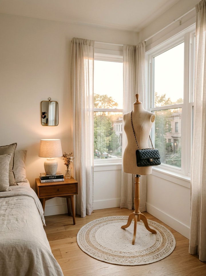 Mannequin Bag Display - 30 bedroom bag storage ideas
