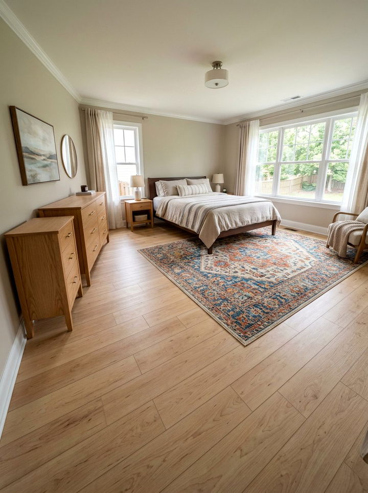 Maple wood bedroom laminate - 30 bedroom laminate flooring ideas