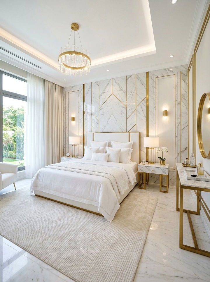 Marble And Gold Bedroom - 30 gold bedroom decor ideas