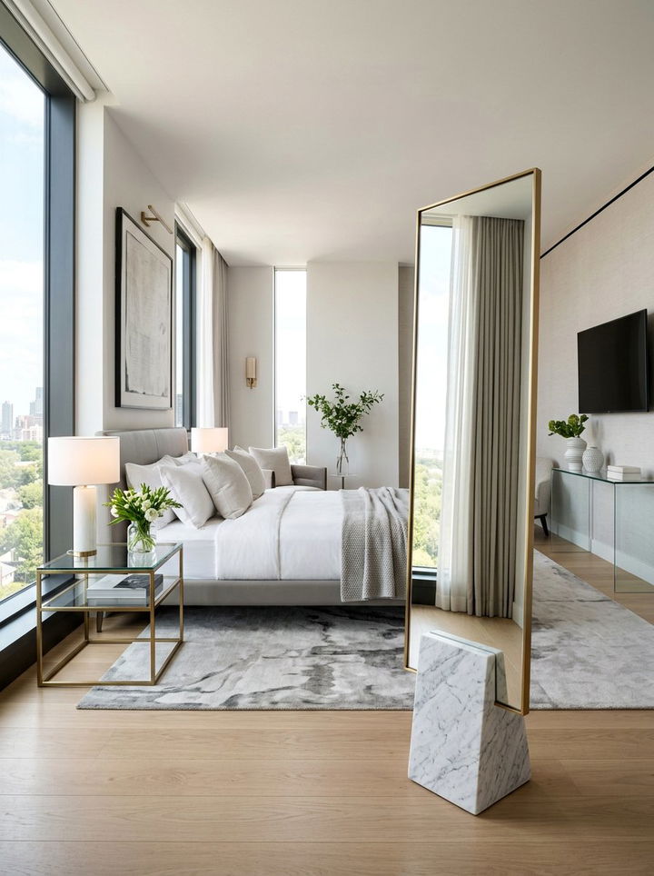 Marble Base Standing Mirror - 30 bedroom floor mirrors