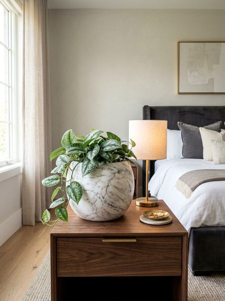 Marble Effect Planter - 30 bedroom planters