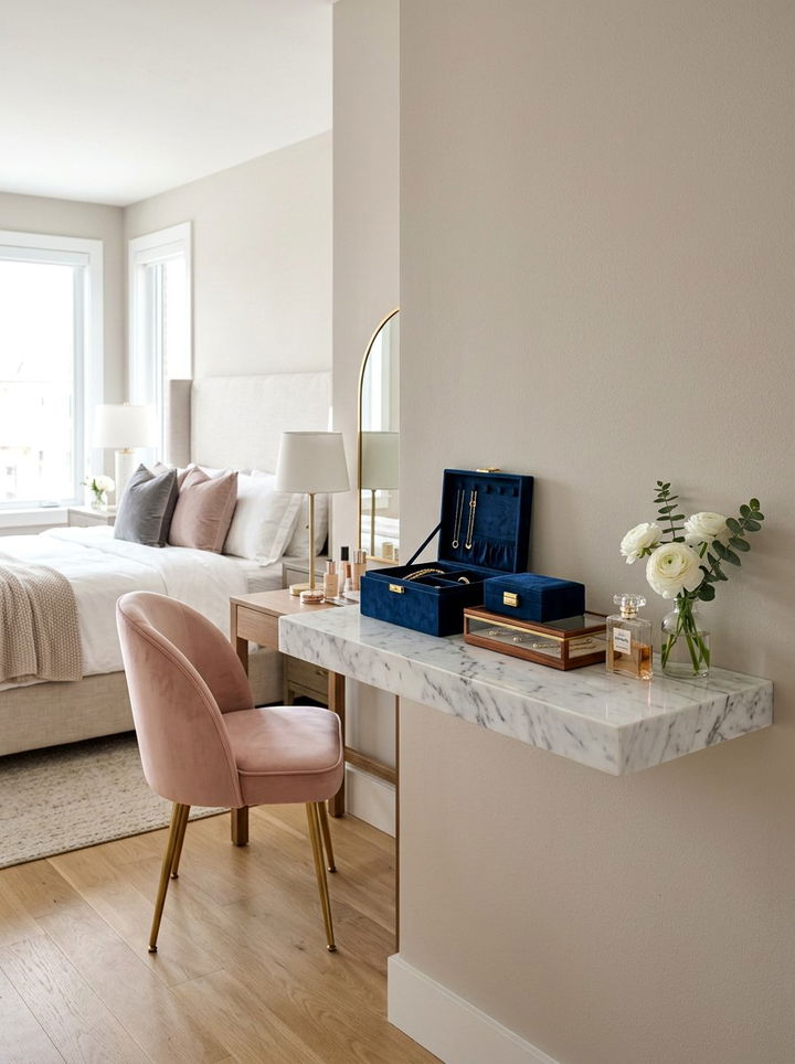 Marble Floating Shelf - 30 bedroom floating shelves