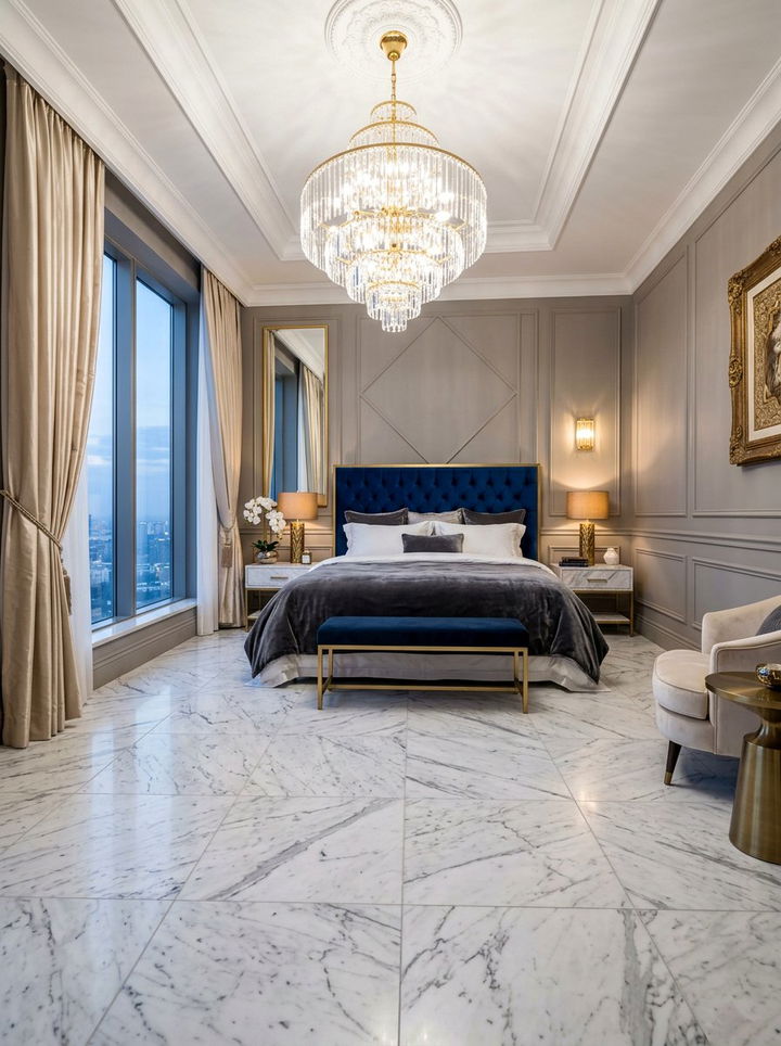 Marble Floor Tile - 30 bedroom tile ideas
