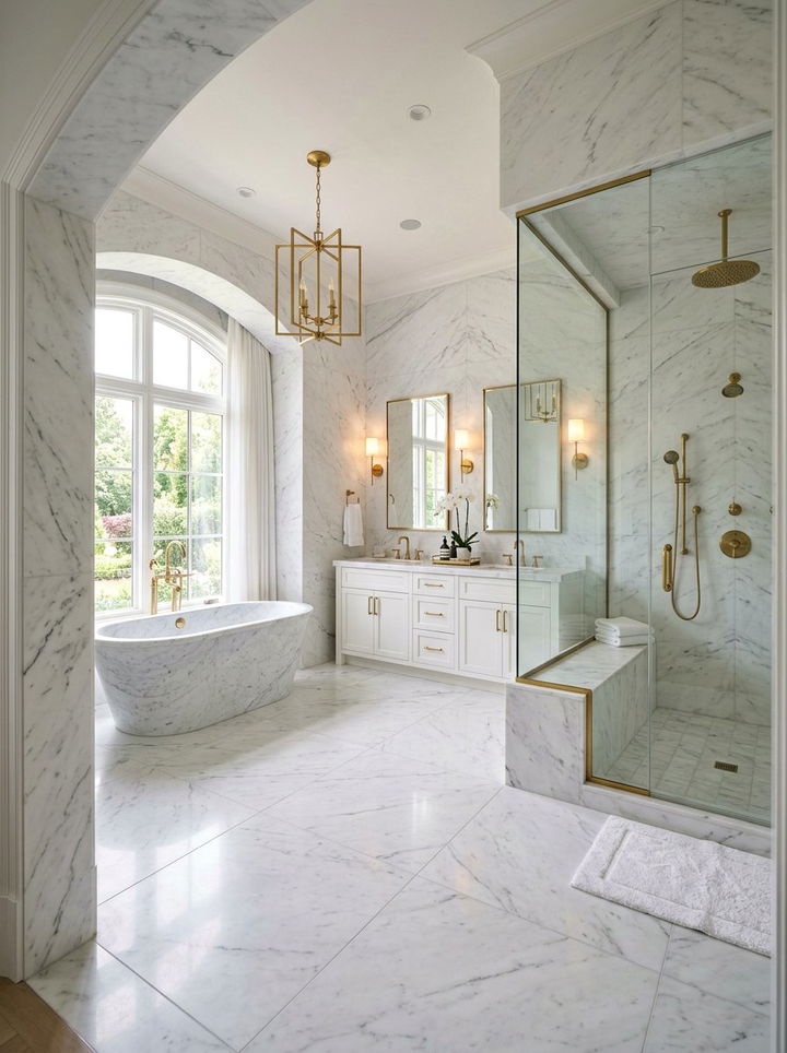 Marble Luxury Master Bathroom - 30 bedroom ensuite ideas