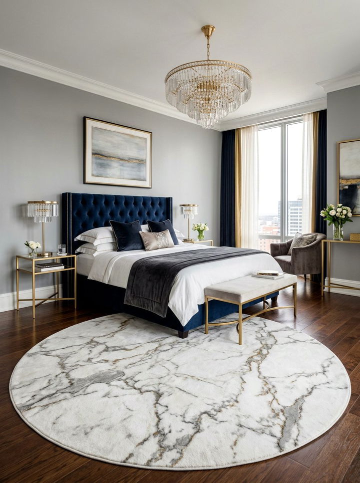 Marble Pattern Round Rug - 30 bedroom round rugs