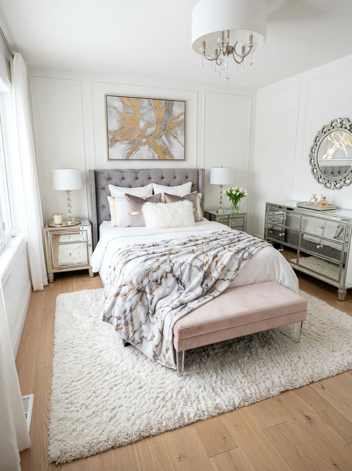 Marble Print Fleece Blanket - 30 bedroom fleece blankets