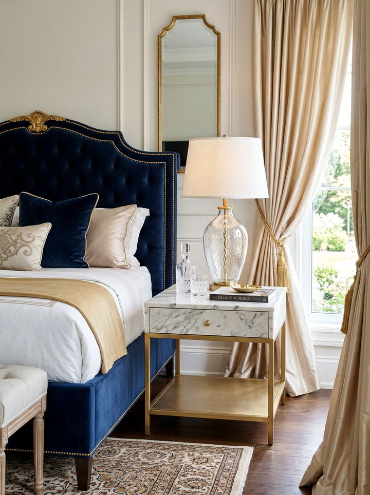 Marble Top Nightstand - 30 bedroom nightstand ideas