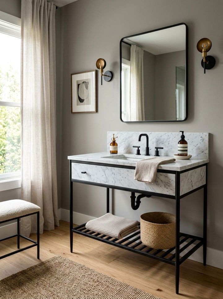 Marble Top Vanity - 30 bedroom vanity ideas