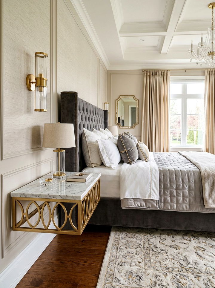 Marble Top Wall Mounted Nightstand - 30 bedroom wall mounted nightstands