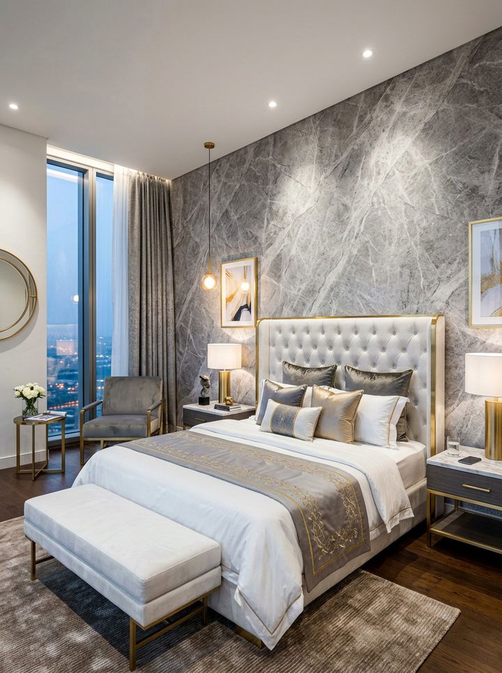 Marble wallpaper - 30 bedroom textured wallpapers