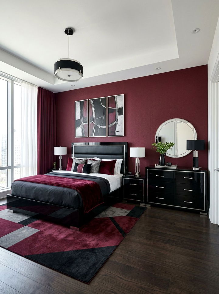 Maroon and black furniture - 30 maroon bedroom ideas