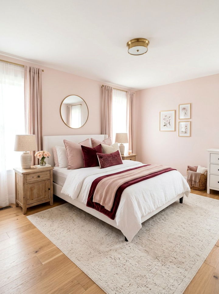 Maroon and blush pink - 30 maroon bedroom ideas