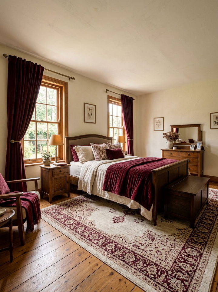 Maroon and cream colors - 30 maroon bedroom ideas