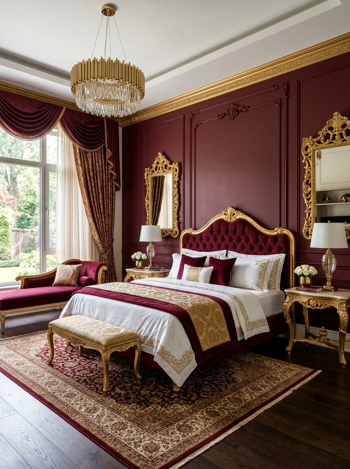 Maroon and gold bedroom - 30 maroon bedroom ideas
