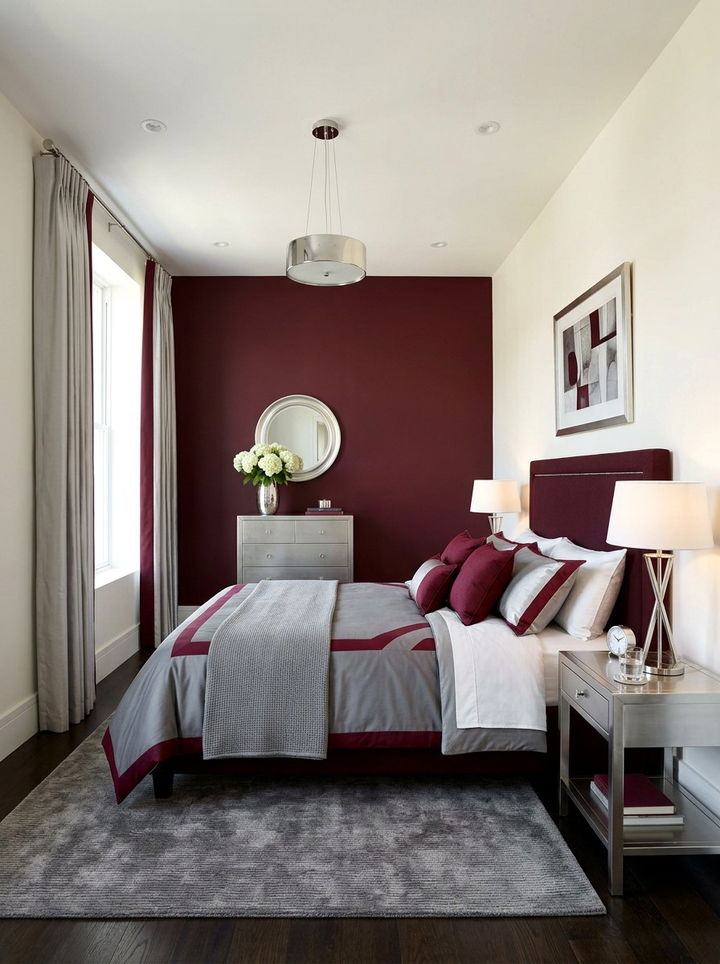 Maroon and silver bedroom - 30 maroon bedroom ideas
