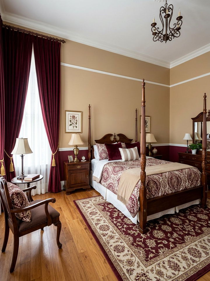 Maroon and tan bedroom walls - 30 color block bedroom ideas