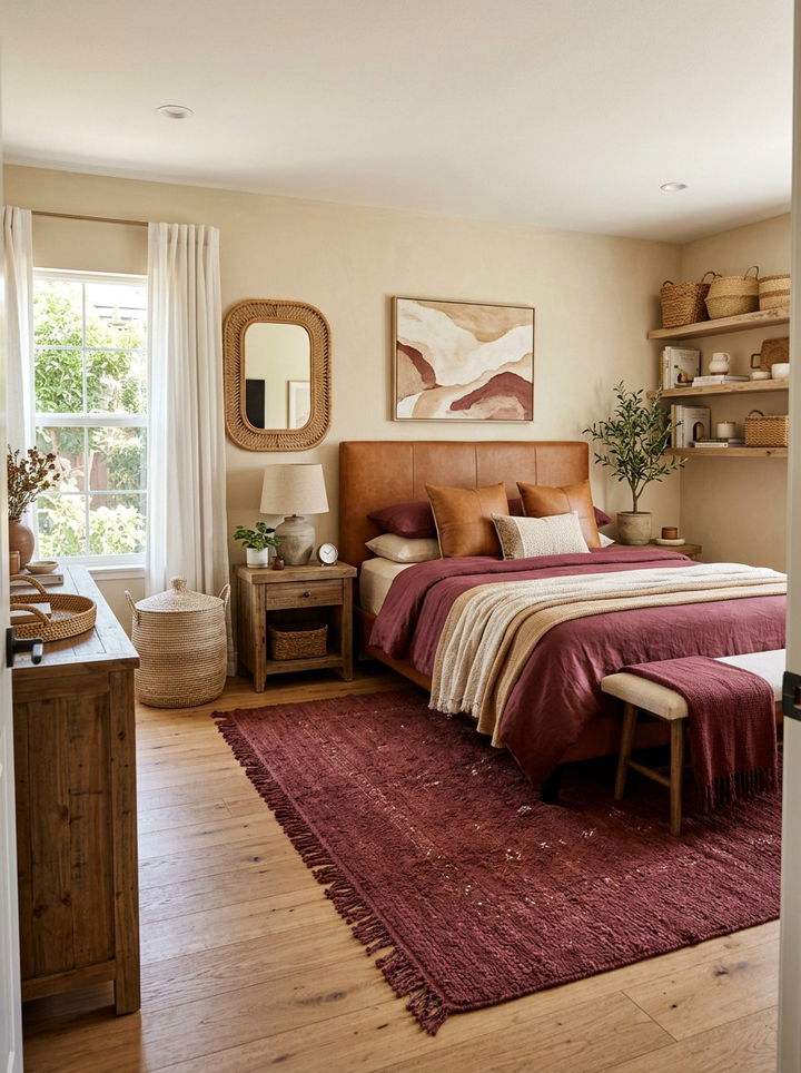 Maroon and tan bedroom - 30 maroon bedroom ideas