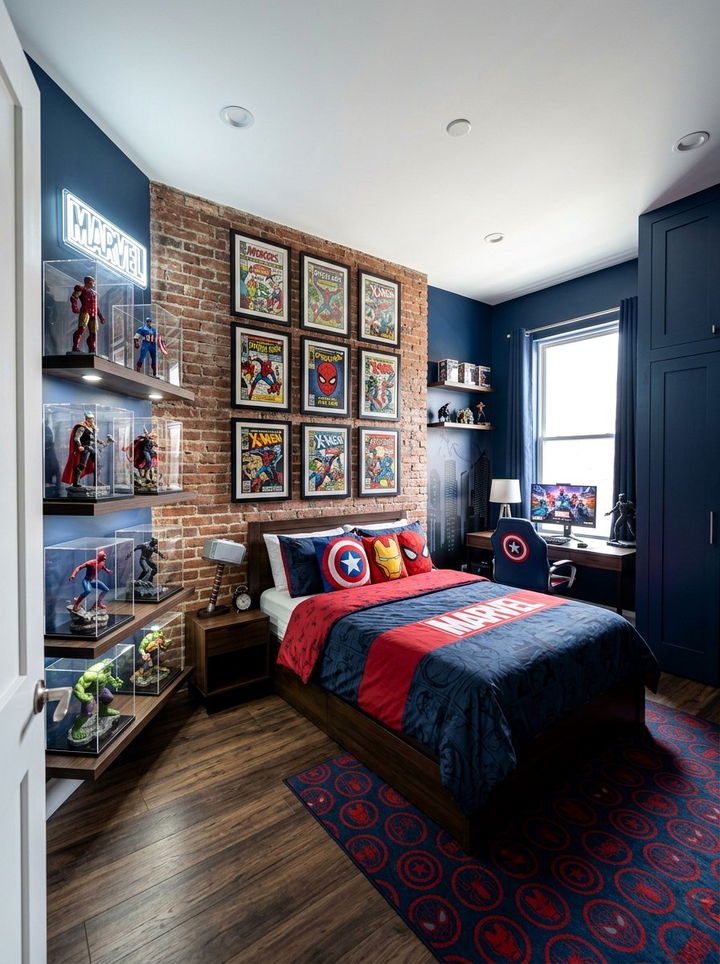 Marvel bedroom - 30 nerd bedroom ideas