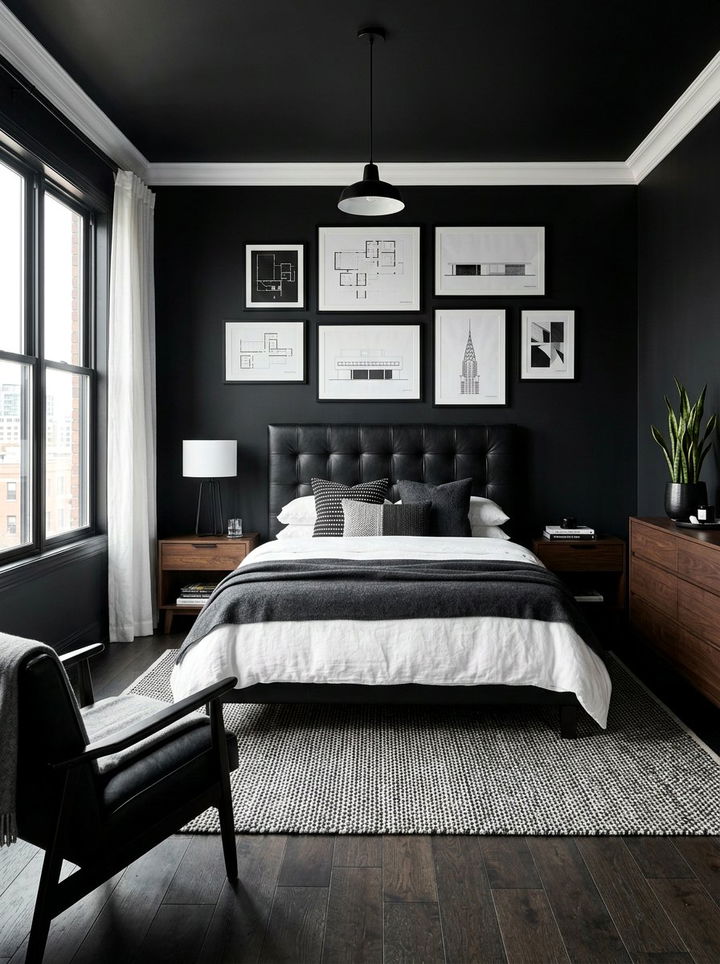 Masculine Black And White Bedroom - 30 black and white bedroom ideas