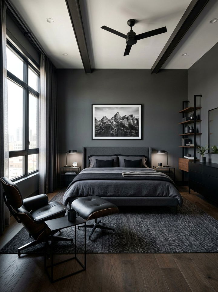 Masculine Black Bedroom Decor - 30 black bedroom design ideas