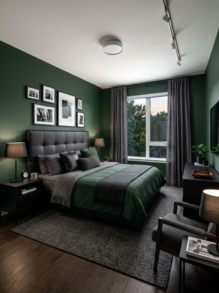 Masculine Green Black Bedroom - 30 forest green and black bedroom ideas