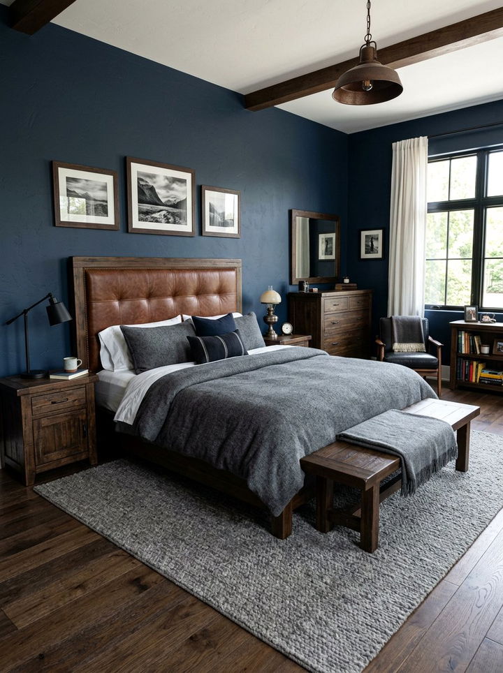 Masculine Navy Bedroom - 30 navy bedroom ideas