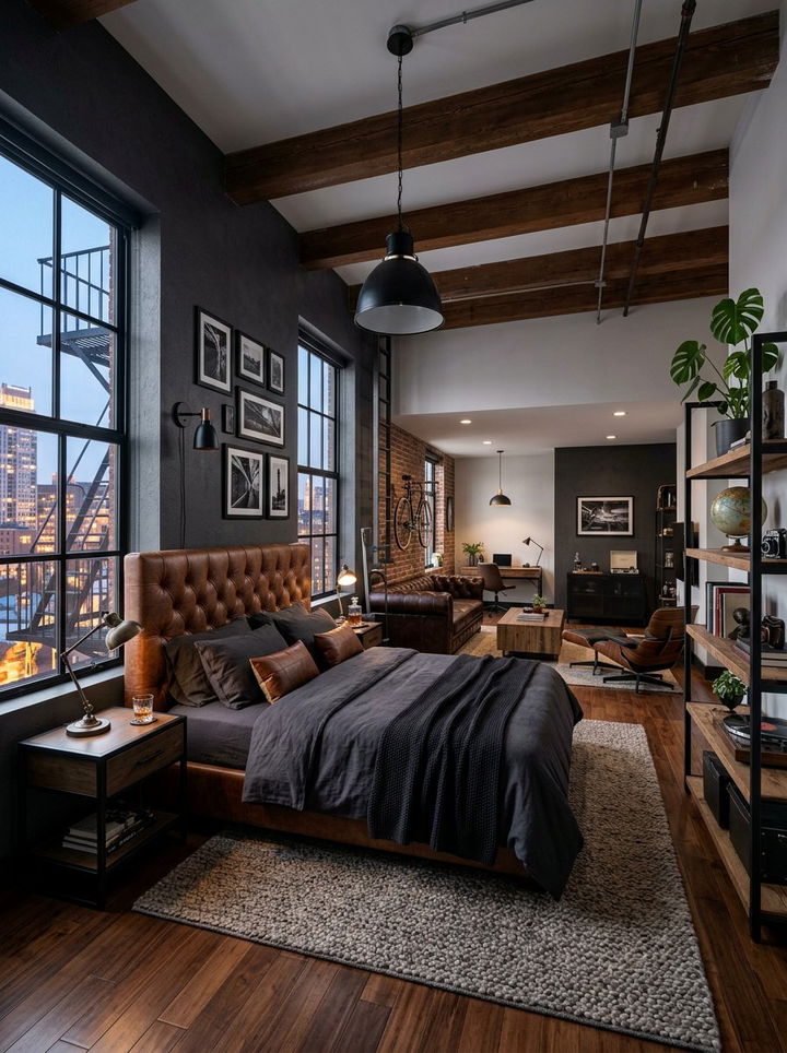 Masculine Studio Loft - 30 loft bedroom ideas