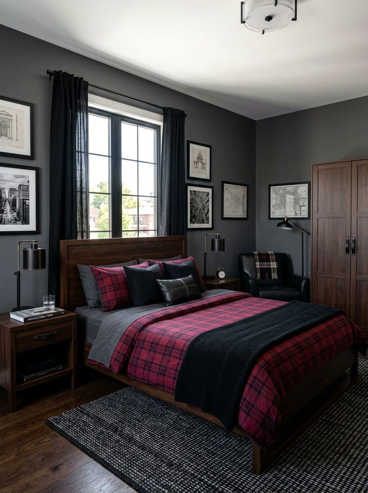 Masculine black and red bedroom - 30 black and red bedroom color combo