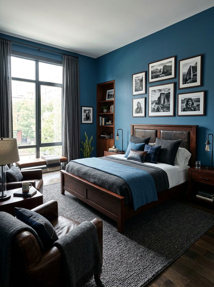 Masculine cerulean blue bedroom - 30 cerulean bedroom ideas