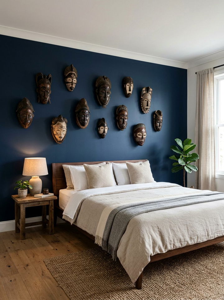 Mask Wall Art Display - 30 African bedroom ideas