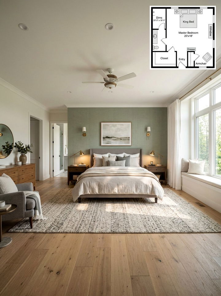 Master Bedroom Layout - 30 bedroom space planning ideas