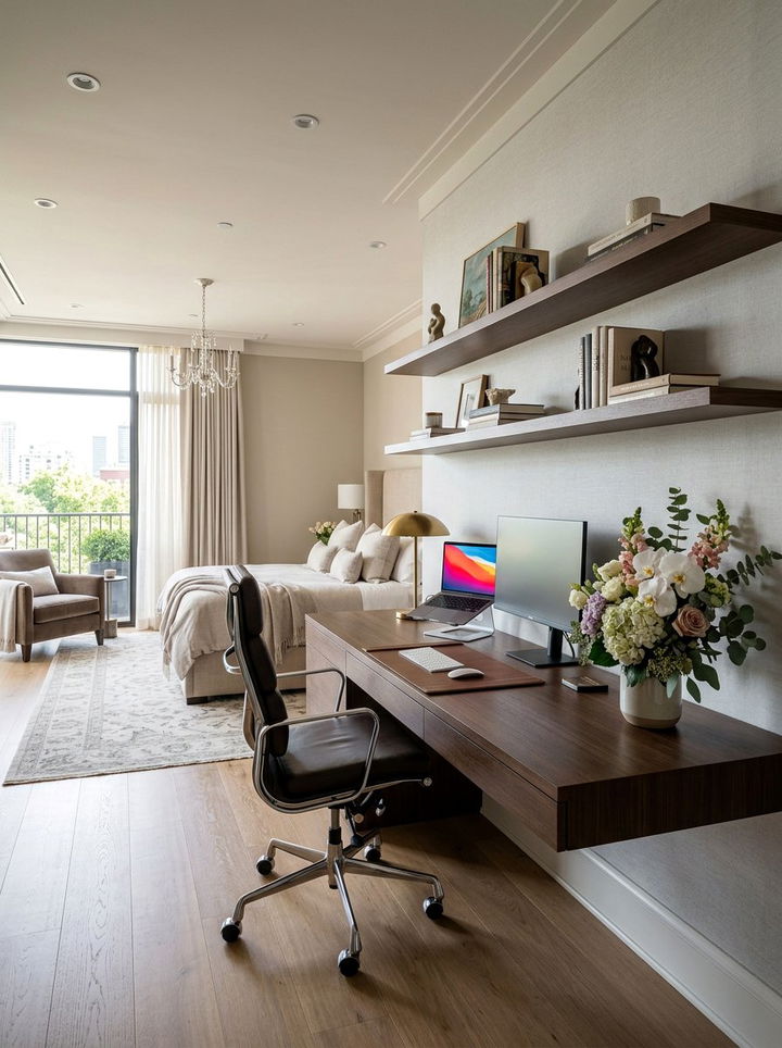 Master Bedroom Workspace - 30 bedroom floating desks
