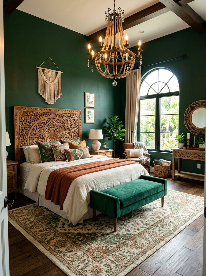 Master Boho Bedroom - 30 bohemian green bedroom ideas