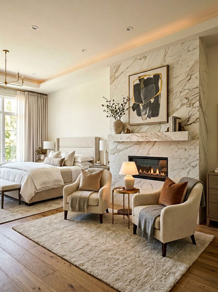 Master bedroom fireplace feature - 30 high end bedroom ideas