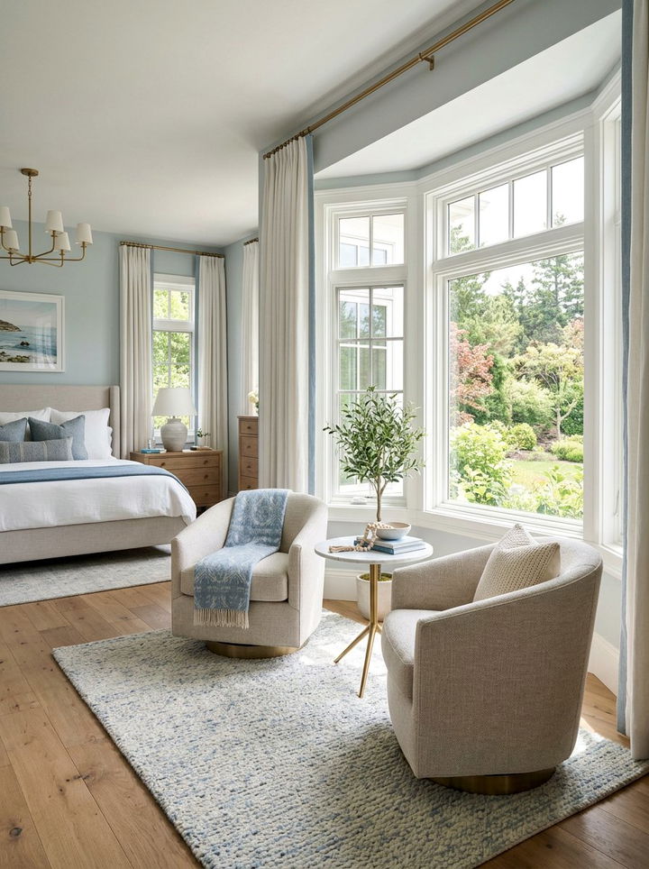 Master bedroom sitting area window - 30 new construction bedroom ideas