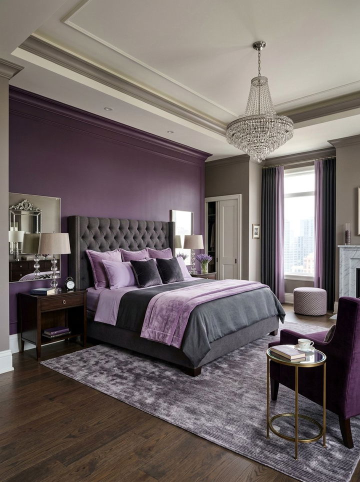 Master purple and gray bedroom - 30 purple and gray bedroom ideas