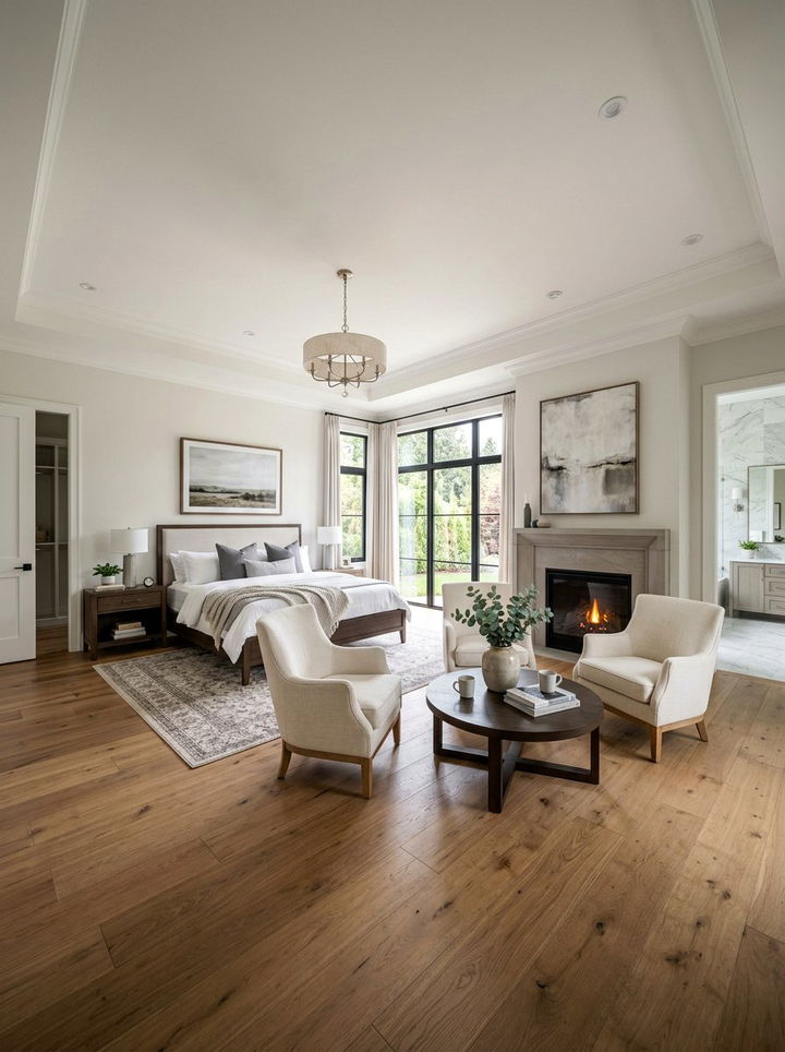 Master suite floor plan with sitting area - 30 bedroom floor plan ideas