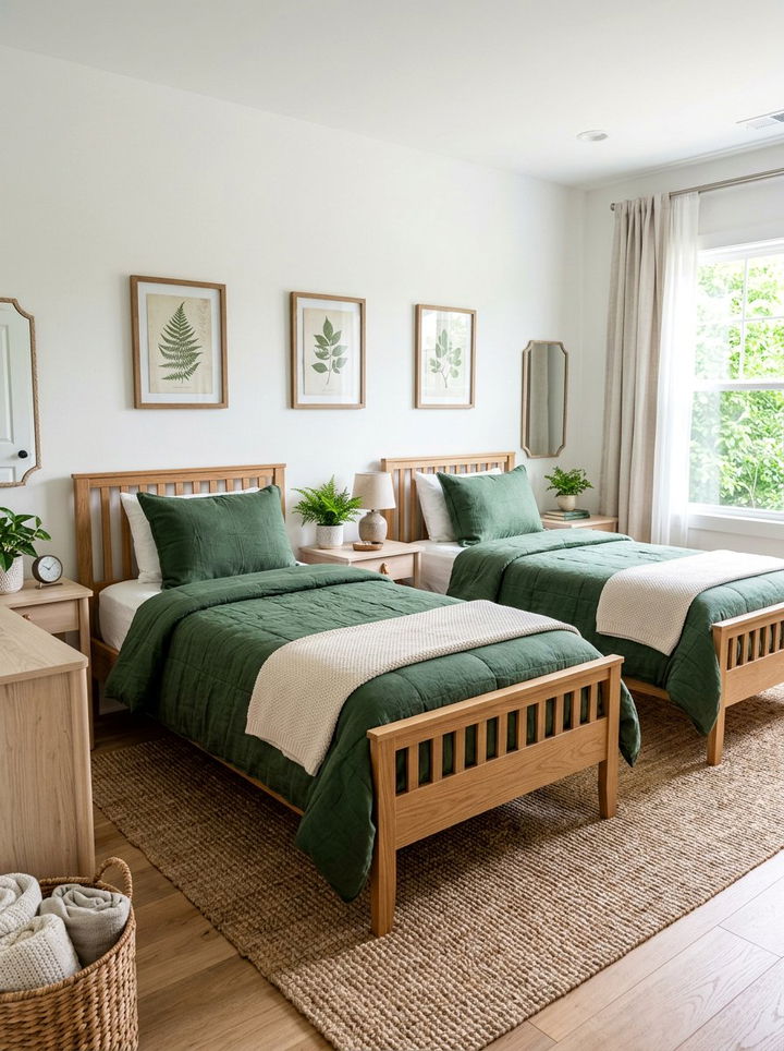 Matching Bedding Sets - 30 twin siblings bedroom ideas