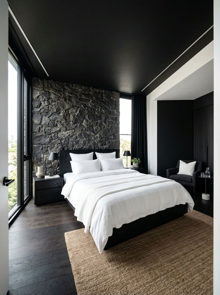 Matte Black Bedroom - 30 moody bedroom color ideas