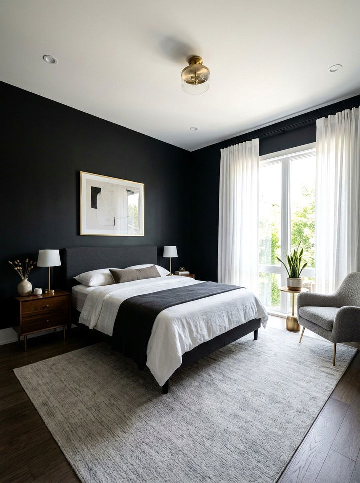 Matte Black Bedroom Paint - 30 modern black bedroom ideas