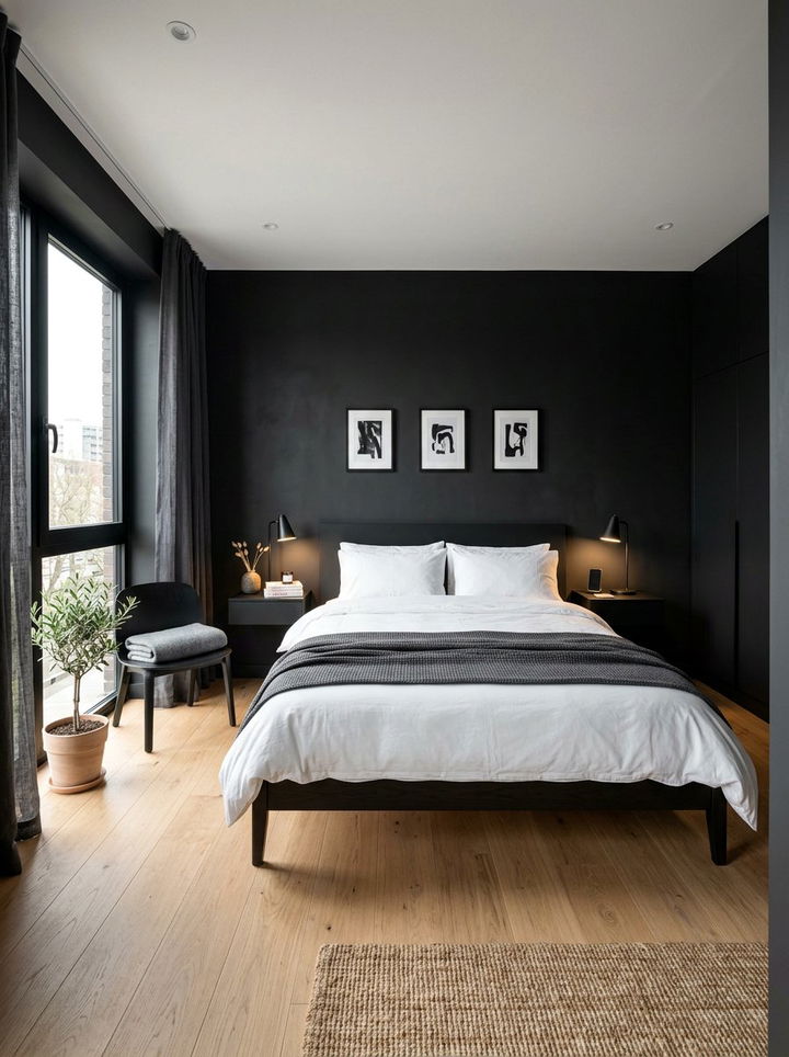 Matte Black Bedroom Walls - 30 all black bedroom ideas