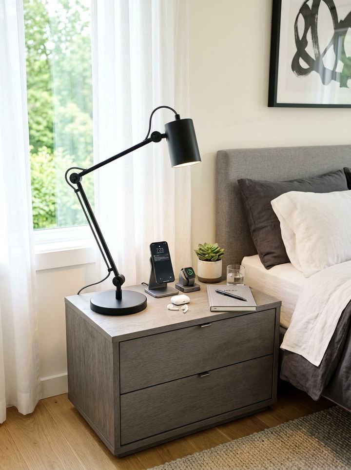 Matte Black Desk Lamp - 30 bedroom bedside lamps