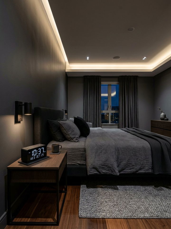 Matte Black Digital Clock - 30 bedroom clock ideas